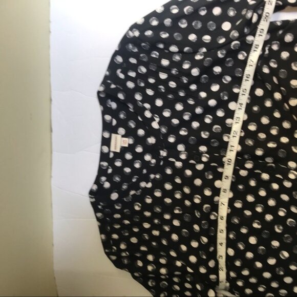 Merona NEW Polka Dot Stretch Shirt Dress Pockets Button Stretch Tunic Minimal L - Picture 13 of 16